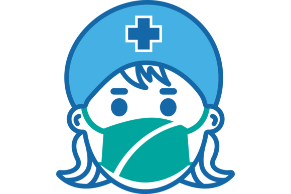 Female Nurse with Mask - Graphics and Crafts