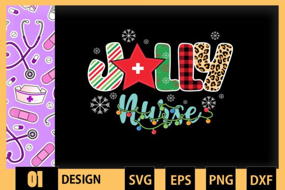 Jolly Nurse Christmas Lights - Graphics & Crafts