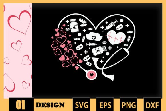 Love Nurse Life Nurse Doodle Valentine Graphics and Crafts