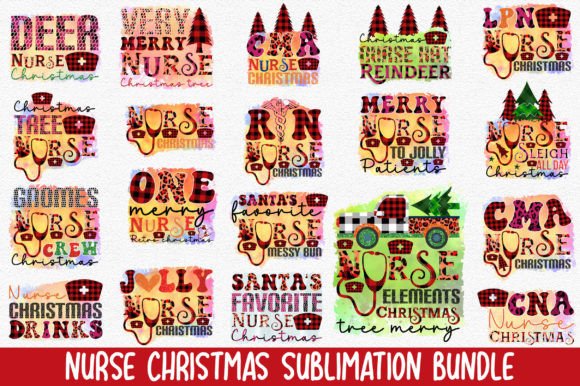 Nurse Christmas Sublimation Bundle: Graphics & Crafts