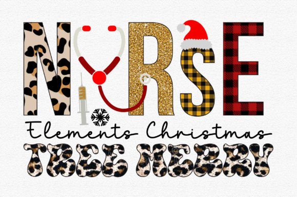 Nurse Elements Christmas Tree Merry Graphics and Crafts
