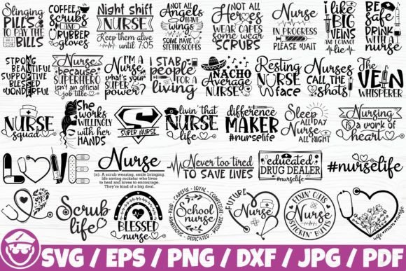 Nurse Life Nursing X35 BUNDLE: Graphics & Crafts