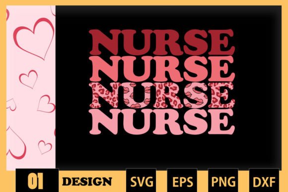 Nurse Retro Leopard Valentine Graphics