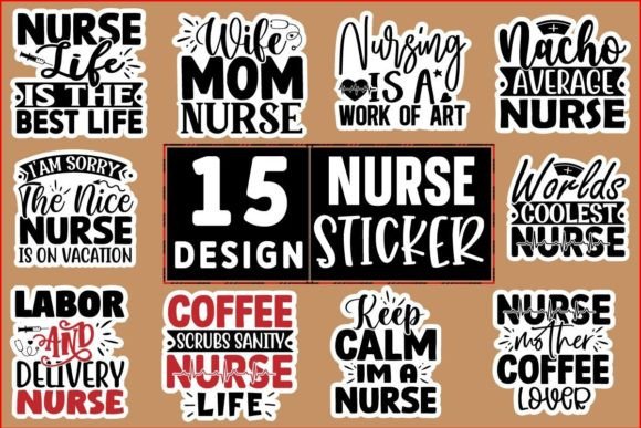 Nurse Stickers Design Bundle