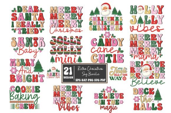 Retro Christmas Svg Bundle for Graphics and Crafts
